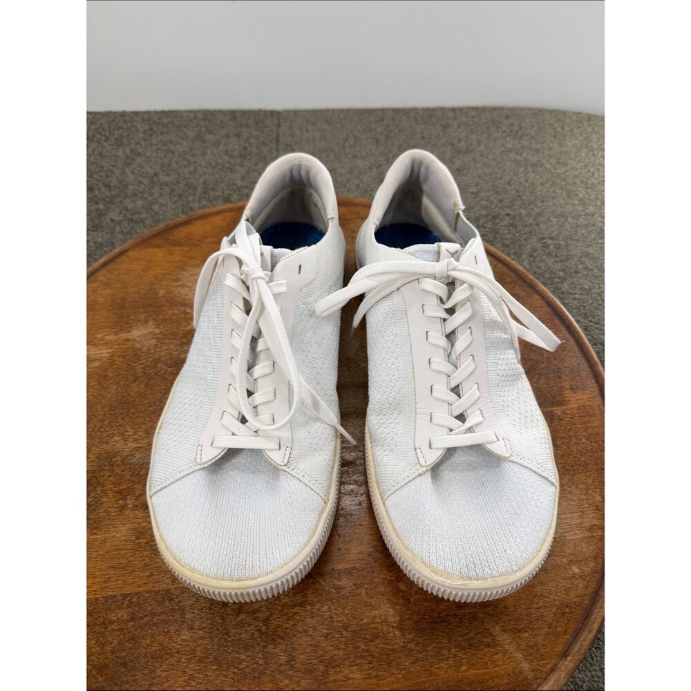 Flux Shoes Mens 9 Wm 10 White Knit Low-Top Sneakers Athletic Trainers Minimalist - Picture 3 of 12